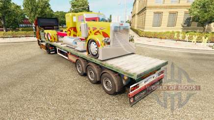 Полуприцеп-платформа с тягачом Peterbilt для Euro Truck Simulator 2