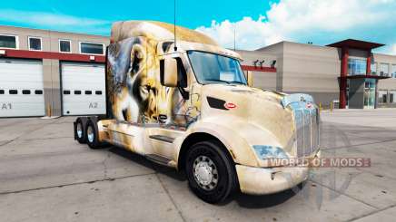 Скин Leon на тягач Peterbilt 579 для American Truck Simulator