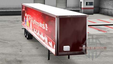 Сборник скинов Christmas на полуприцеп v2.0 для American Truck Simulator