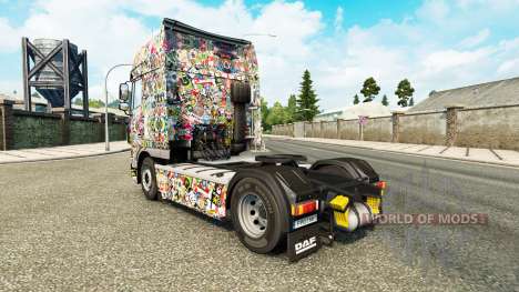 Скин Sticker Bombing DeLuxe на тягач DAF для Euro Truck Simulator 2