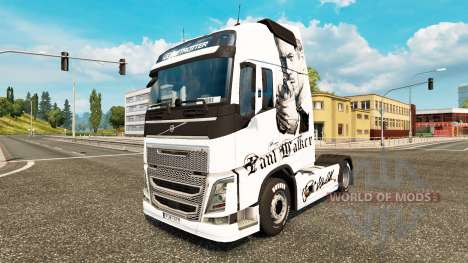 Скин Paul Walker на тягач Volvo для Euro Truck Simulator 2