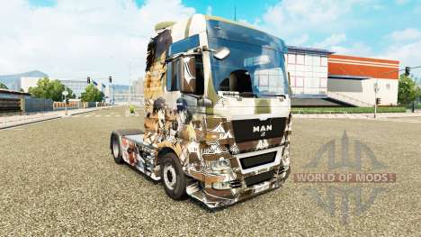 Скин Attack on Titans на тягач MAN для Euro Truck Simulator 2