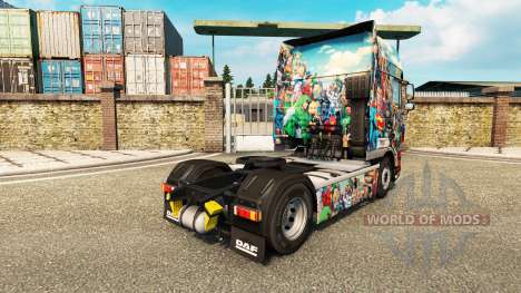 Скин DC Comics на тягач DAF для Euro Truck Simulator 2