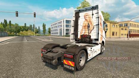 Скин I Love Pussy на тягач Volvo для Euro Truck Simulator 2