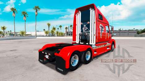 Скин Atalanta Falcons на тягач Volvo VNL 670 для American Truck Simulator