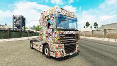 Скин Sticker Bombing DeLuxe на тягач DAF для Euro Truck Simulator 2