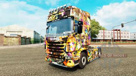 Скин Graffiti на тягач Scania для Euro Truck Simulator 2