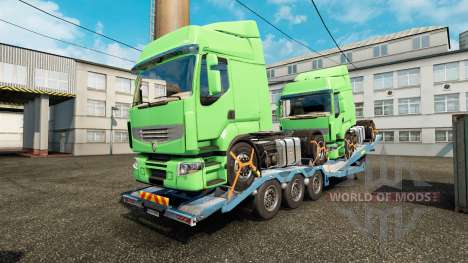 Полуприцеп-автовоз с грузами тягачей для Euro Truck Simulator 2
