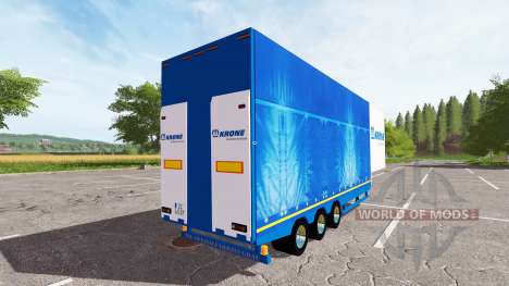Шторный низкорамный полуприцеп Krone для Farming Simulator 2017