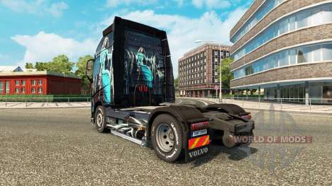 Скин Blue Girl на тягач Volvo для Euro Truck Simulator 2