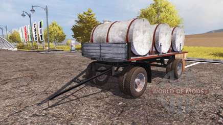 Trailer with barrels milk and water v2.0 для Farming Simulator 2013