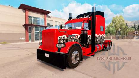 Скин Wicked Skull на тягач Peterbilt 389 для American Truck Simulator