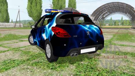 Peugeot 308 (T7) Police blue для Farming Simulator 2017
