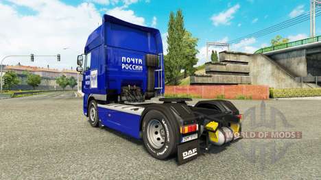 Скин Почта России на тягач DAF XF для Euro Truck Simulator 2