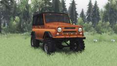 УАЗ 469 чёрно-оранжевый для Spin Tires