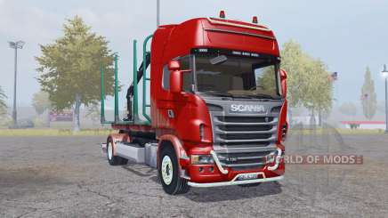 Scania R730 V8 Topline 4x4 Timber Truck для Farming Simulator 2013