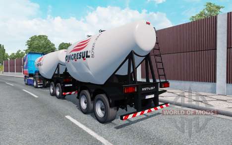 Двойной полуприцеп-цементовоз для Euro Truck Simulator 2
