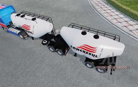 Двойной полуприцеп-цементовоз для Euro Truck Simulator 2