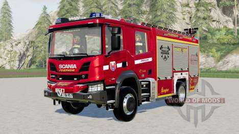Scania P 410 XT Crew Cab firetruck для Farming Simulator 2017