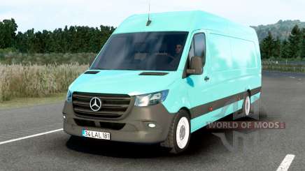 Mercedes-Benz Sprinter Aquamarine Blue для American Truck Simulator