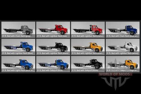 Kenworth T880 Flatbed Towing Big Trucks Day Cab для BeamNG Drive