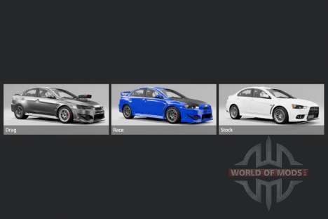 Mitsubishi Lancer Evolution X Final (CZ4A) 2015 для BeamNG Drive