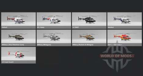 Bell 407 Helicopter для BeamNG Drive
